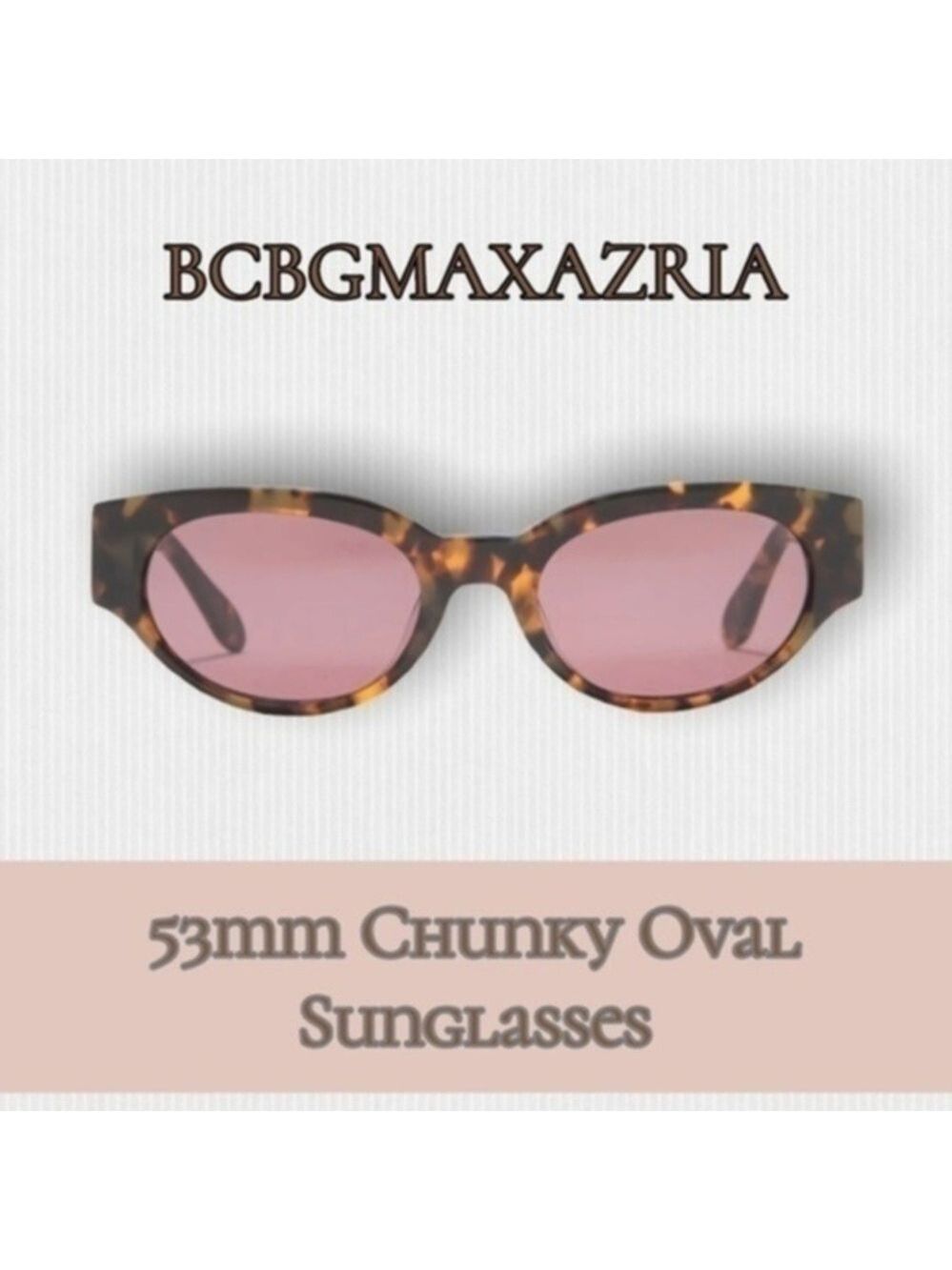 BCBGMAXAZRIA 53Mm Blonde Demi Chunky Oval Sunglasses NWT